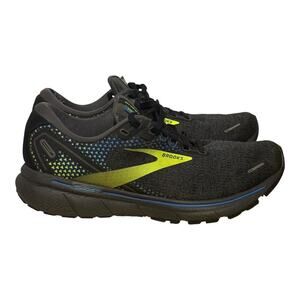 Brooks Ghost 14 Gray Volt Green Running Shoes Men’s Size 8.5 Neutral Cushion